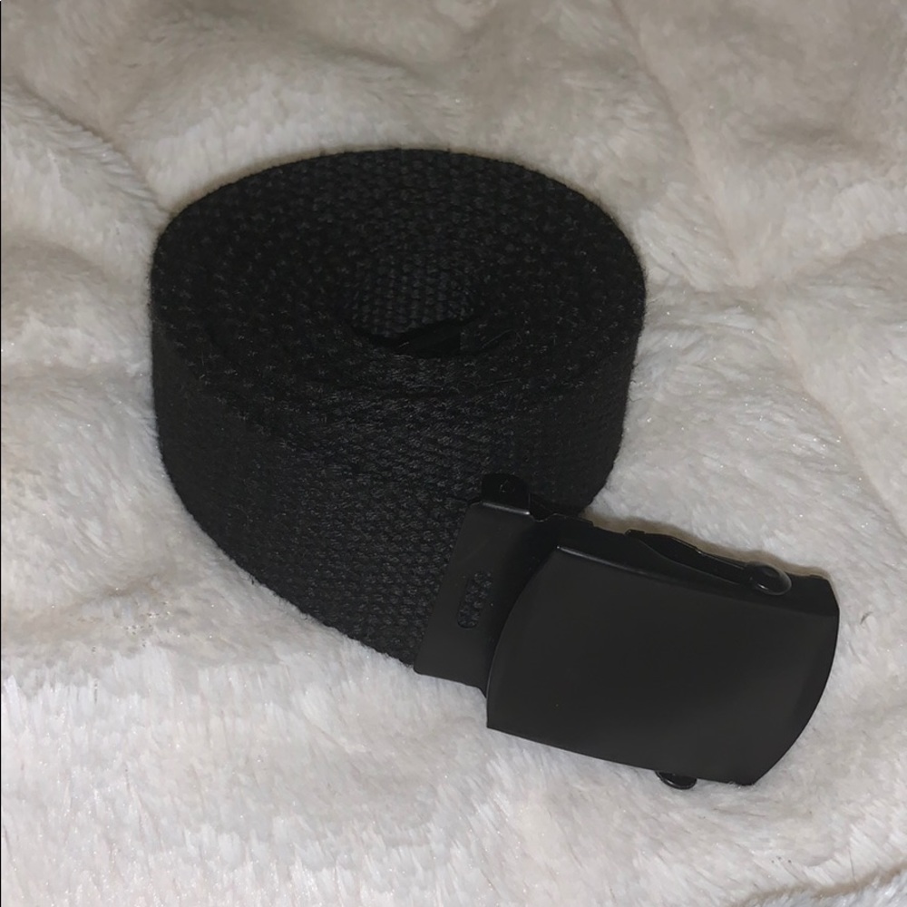 Black Canvas Web Buckle Belt